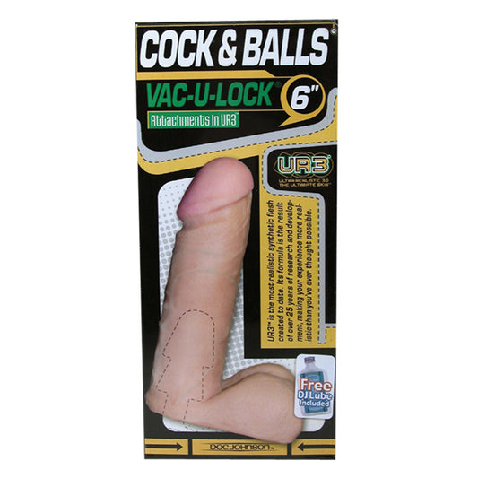 Vac-U-Lock 6" Ultraskyn Cock - Beige