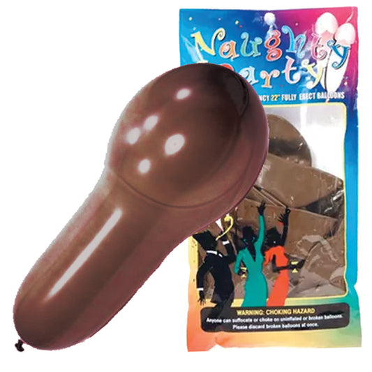 Naughty Penis Balloons (8 Pack Brown)