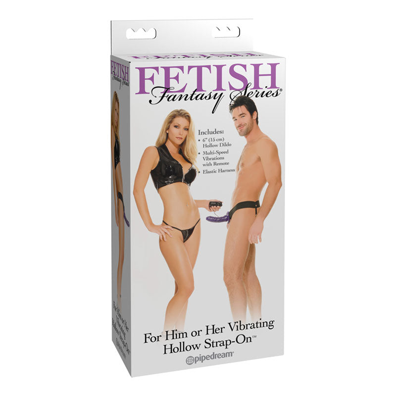 Fetish Fantasy For Him Or Her Vibrating Hollow Strap-on Purple