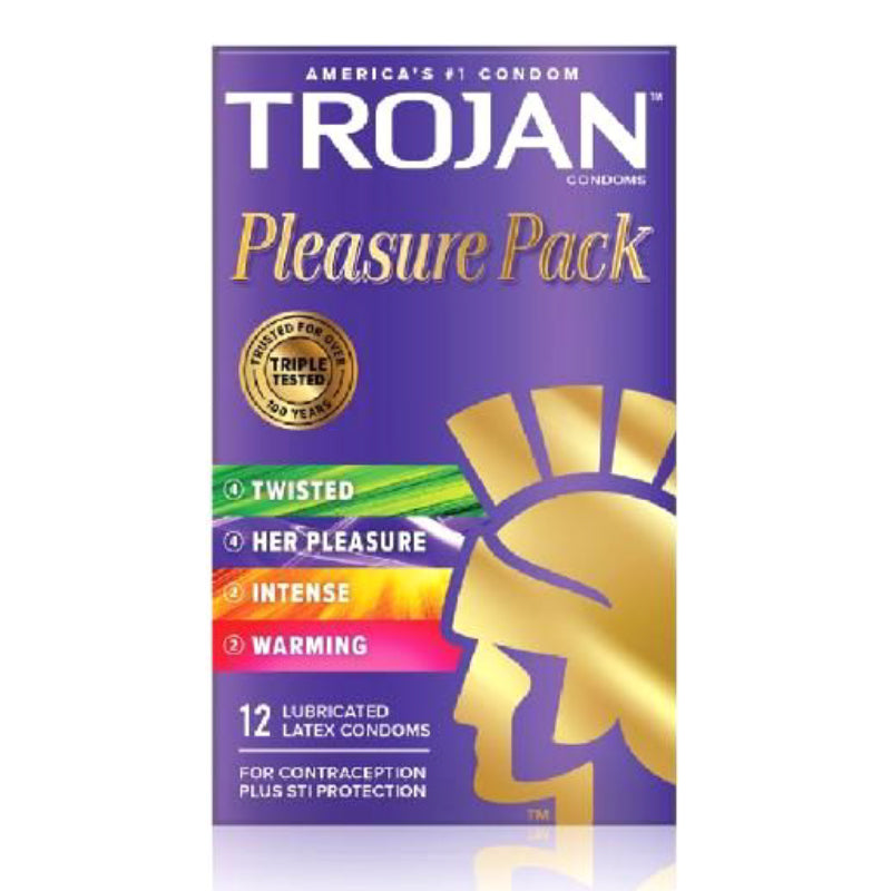 Trojan Condom Pleasure Pack 12 Pack 3701