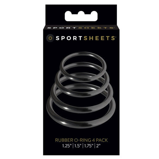 Sportsheets Rubber Rings 4 Pack Black