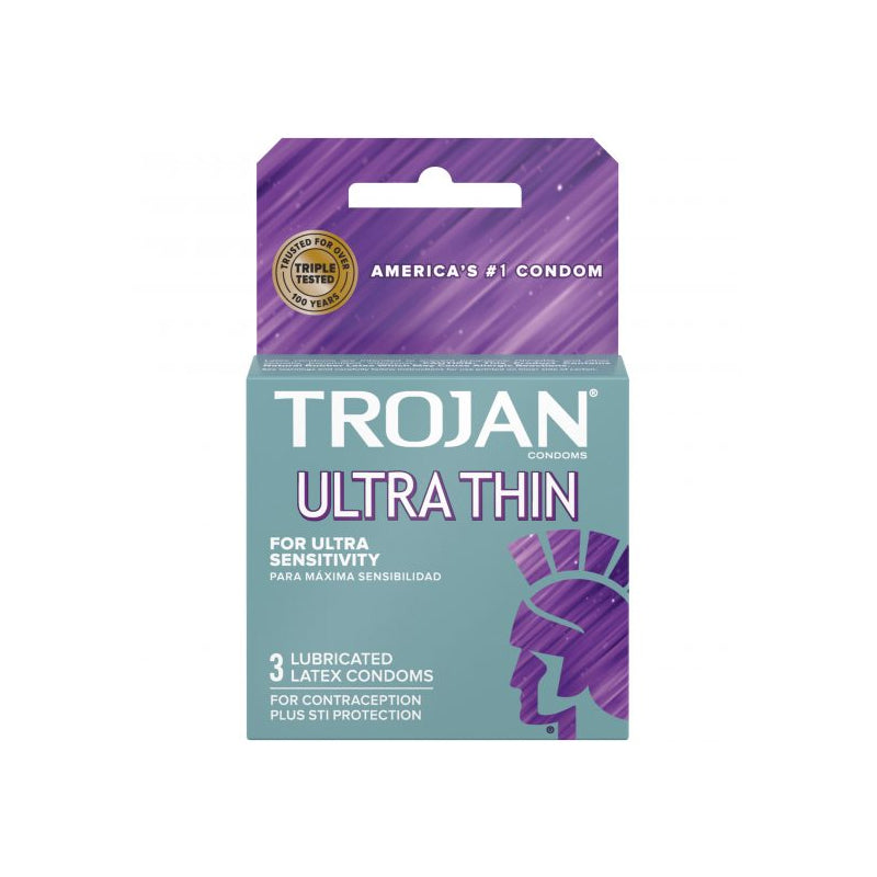 Trojan Condoms Sensitive Ultra Thin Lubricated 3 Pack