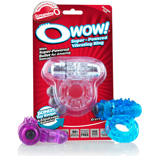 O Wow Vibrating Cock Ring Assorted Color
