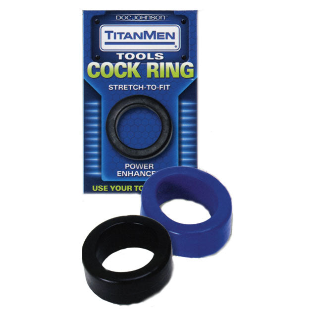 Titanmen Cock Ring  Stretch To Fit  - Black