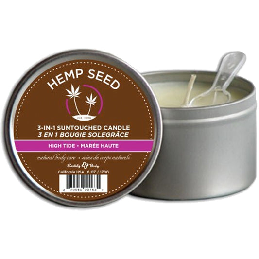 Earthly Body Suntouched Hemp Candle - 6 oz Round Tin High Tide