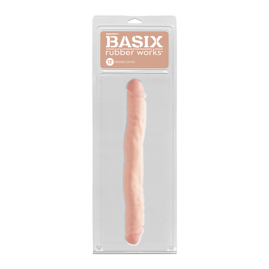 Basix Rubber Works 12 Inch Double Dong - Flesh