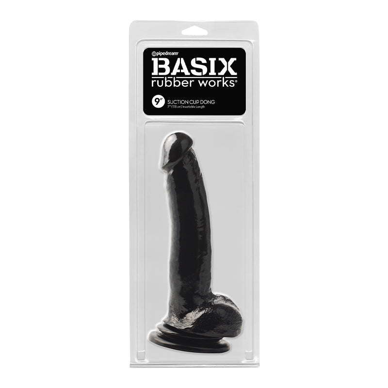 Basix Rubber Works 9 Inch Suction Cup Dong Black