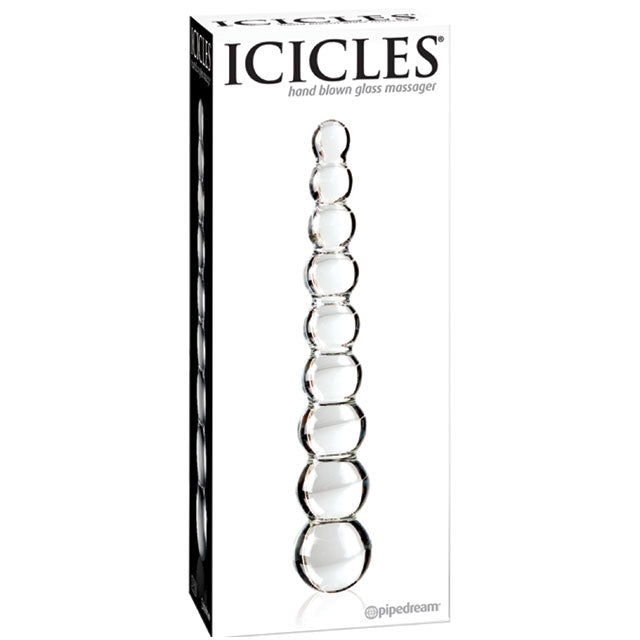 Icicles No 2 Glass Anal Beads Clear