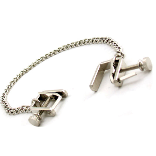 H2H Nipple Clamps Press With Chain Chrome