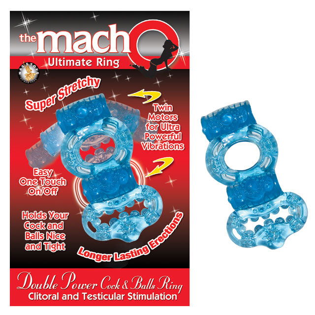 Double Power Cock and Ball Ring Blue