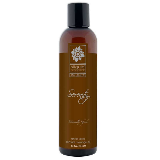 Sliquid Organics Serenity Massage Oil Balance 4.2 oz- Tahitian Vanilla