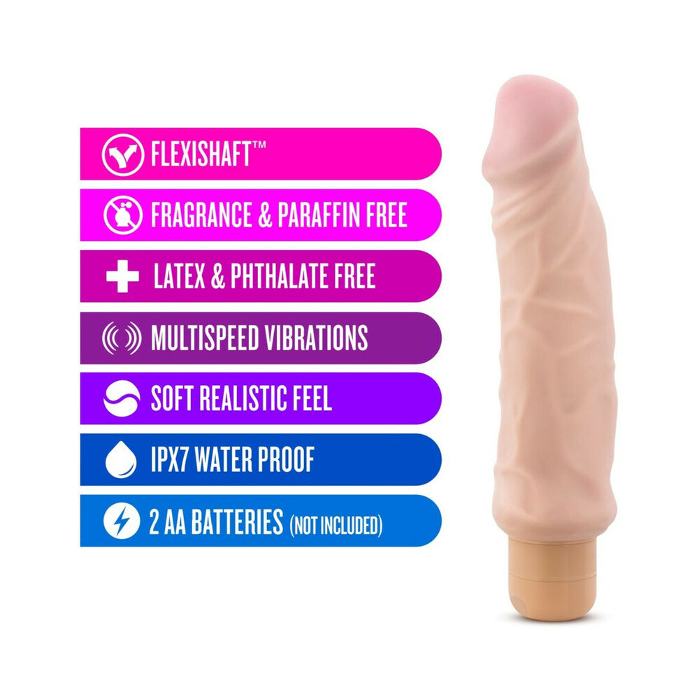 X5 Hard On Vibe 9 inches Waterproof Dildo - Beige