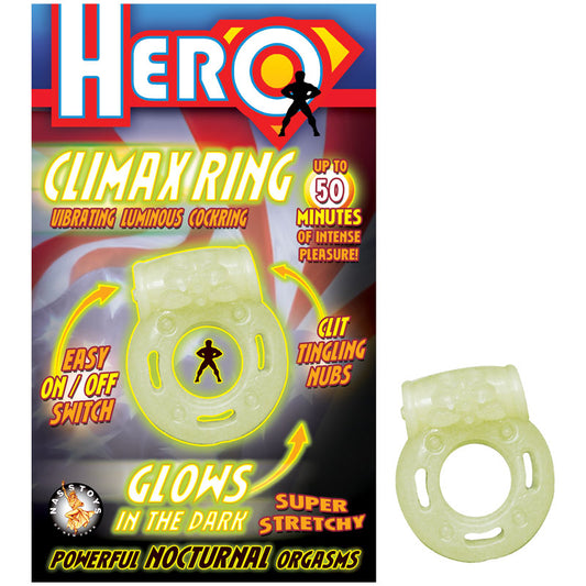 Hero Climax Vibrating C Ring - Glow In The Dark
