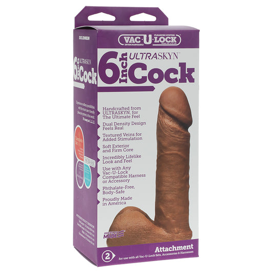 Vac-U-Lock 6" Ultraskyn Cock - Tan