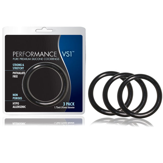 Performance VS1 Pure Premium Silicone Cockrings Black
