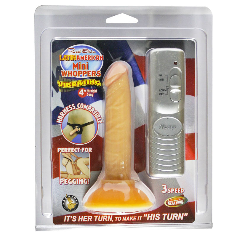 All American Mini Whoppers Vibrating 4 Inch Straight Dong Flesh