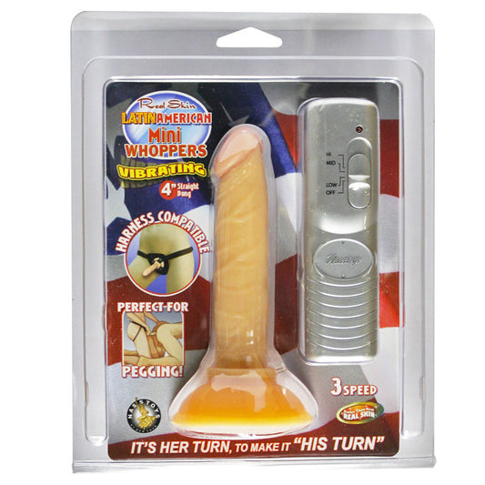 All American Mini Whoppers Vibrating 4-Inch Straight Dong-Flesh