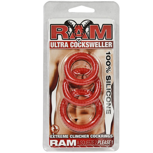 Ram Ultra Silicone Cocksweller Cock Rings Red
