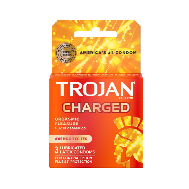 Trojan Charged W Intensified Lubricant Condoms 3 Pack