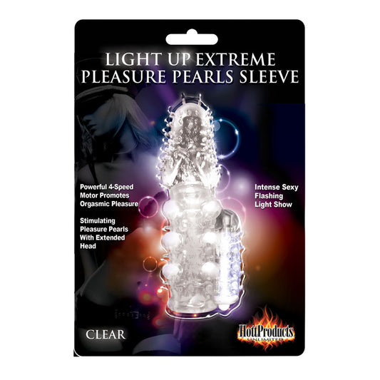 Light Up Extreme Vibrating Pleasure Clear Sleeve