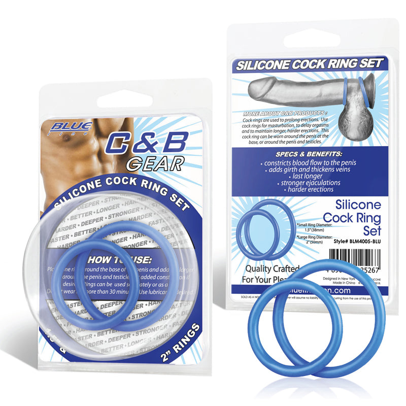 Cb Gear Silicone Cock Ring Set Blue