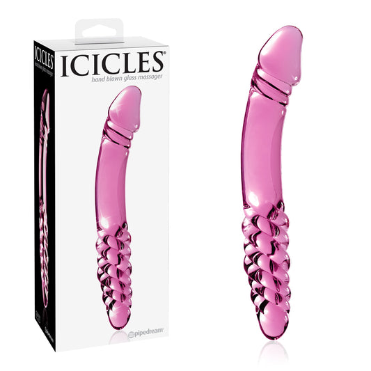 Icicles No 57 Glass Double Dildo Pink