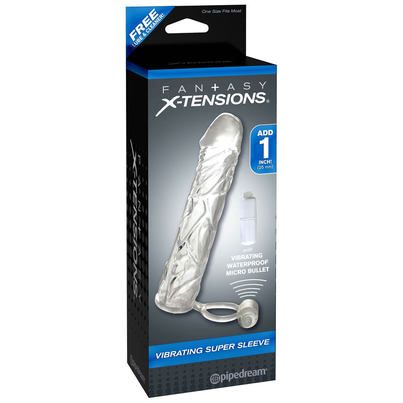 Fantasy X-Tensions Vibrating Super Sleeve - Clear