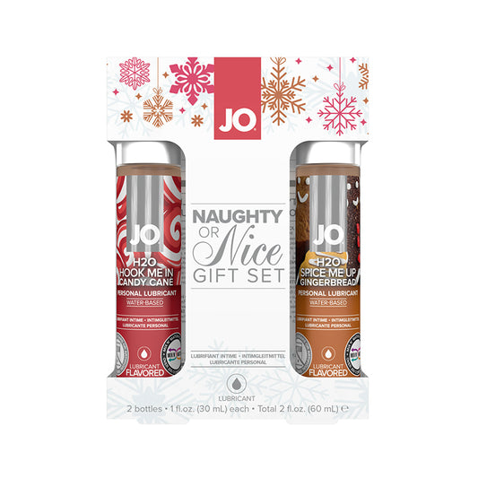 Jo Naughty Or Nice Lube Gift Set Candy Cane & Gingerbread
