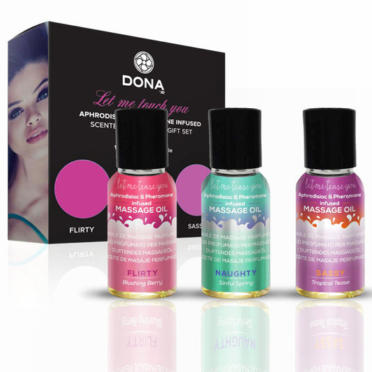 Dona Let Me Touch You Massage Gift Set (scented Massage Oil Trio 3 X 1oz)