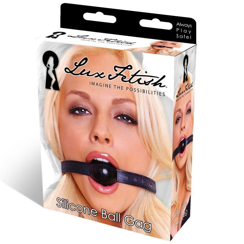 Lux Fetish Silicone Ball Gag Black O/S