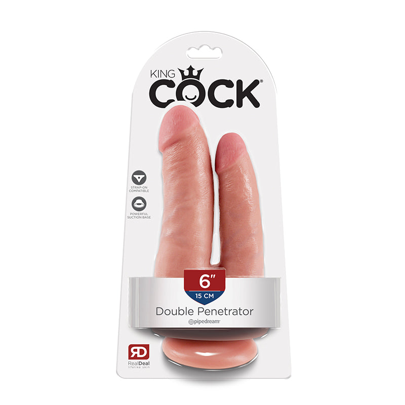 King Cock Double Penetrator Dildo Beige