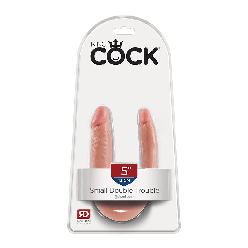 U Shaped Double Trouble Small Dildo - Beige