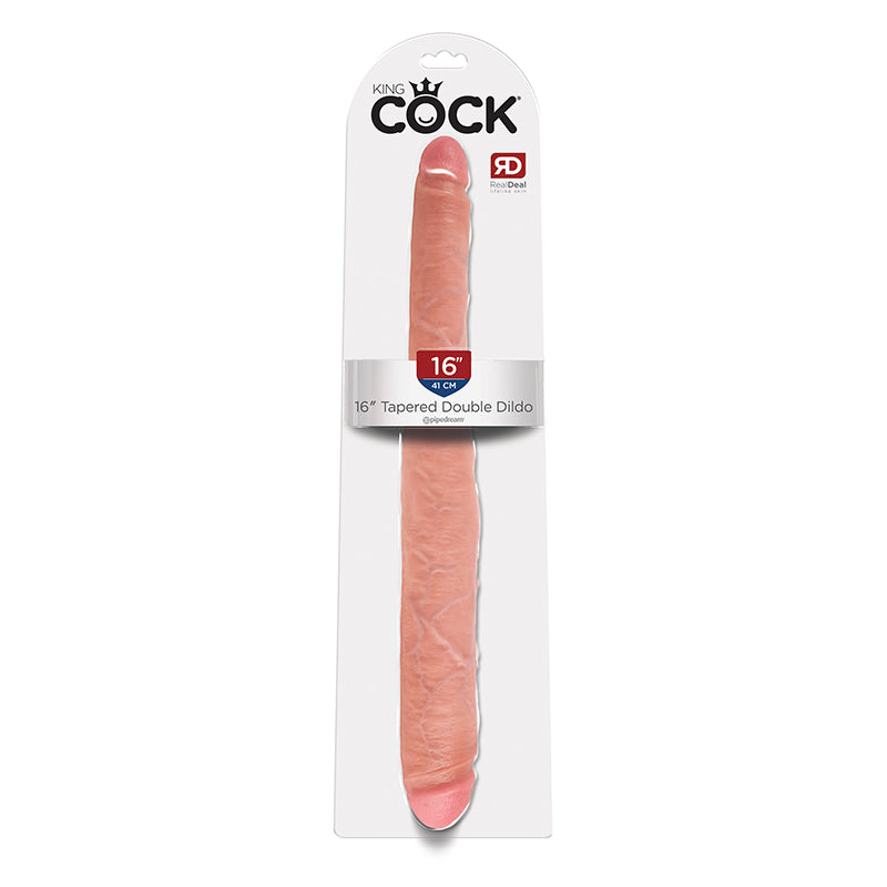 King Cock 16 Tapered Double Dildo Beige 