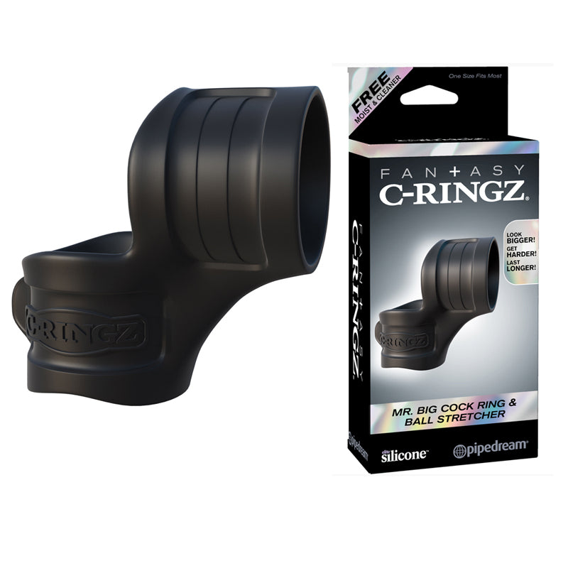 Fantasy C-Ringz Mr. Big Cock Ring & Ball Stretcher - Black