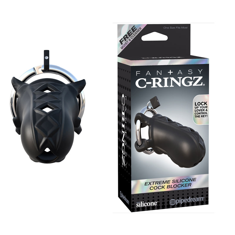 Fantasy C-Ringz Extreme Silicone Cock Blocker - Black