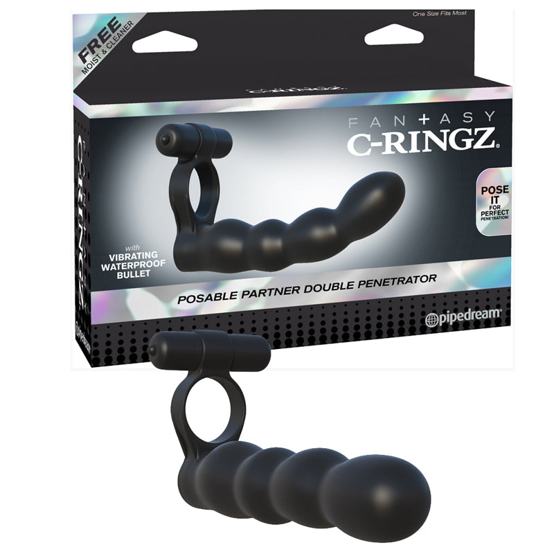 Fantasy C-Ringz Posable Partner Double Penetrator - Black