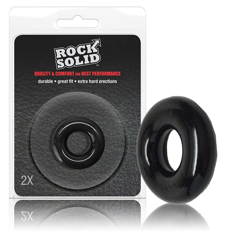 Rock Solid 2x Black Donut C Ring In A Clamshell