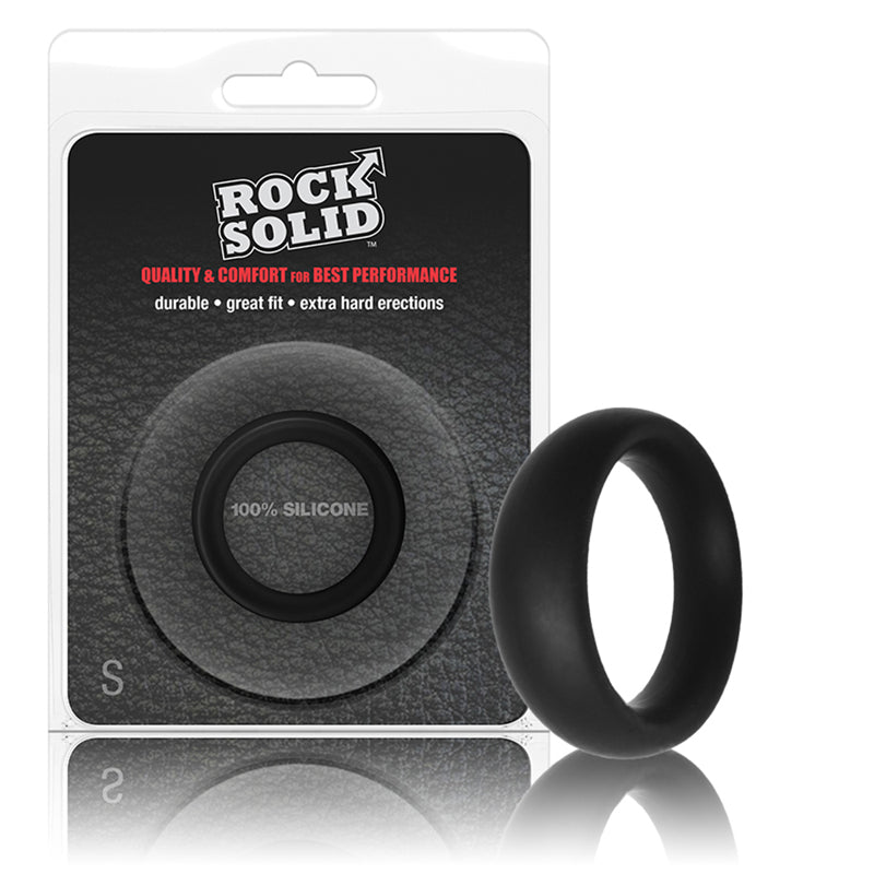 Rock Solid Silicone Black C Ring, Small (1 3/4in) In A Clamshell