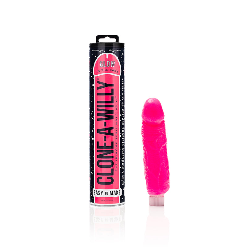 Clone-A-Willy Kit Vibrating Glow in the Dark - Hot Pink