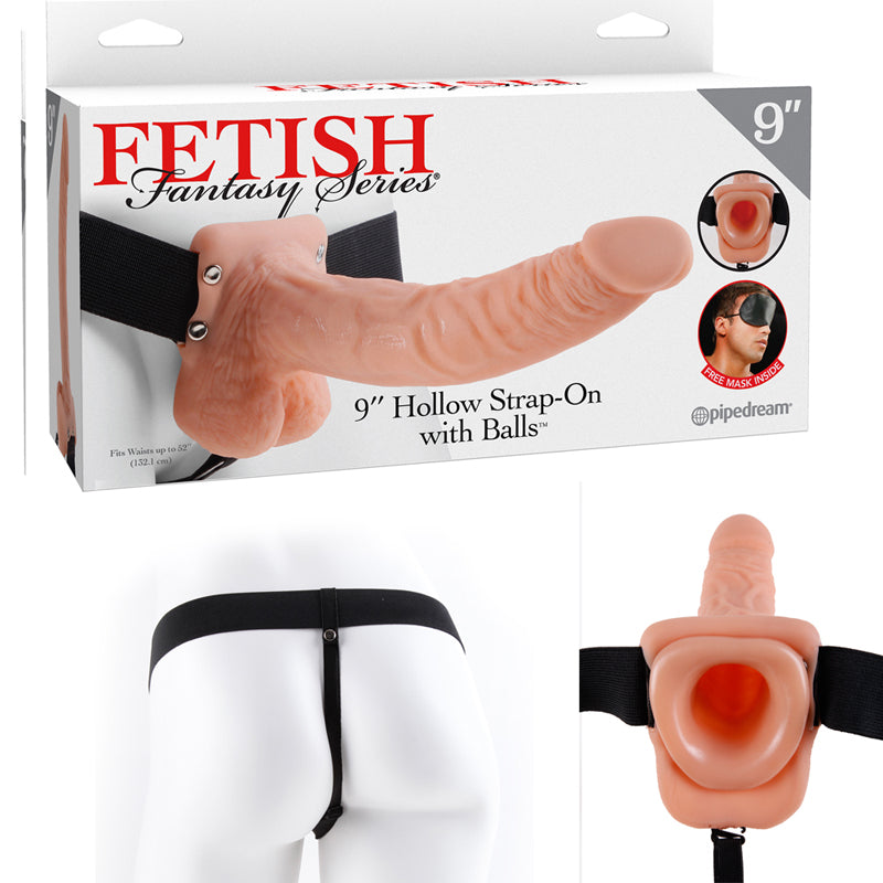 Ff Hollow Strap On W/balls 9 Flesh