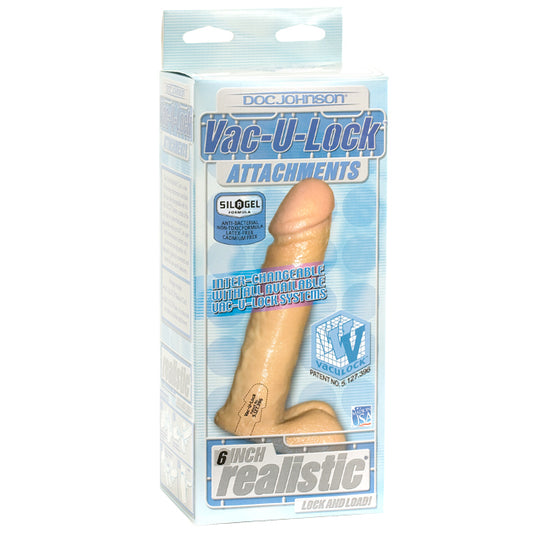 Vac-U-Lock 6" Realistic Dildo - Beige