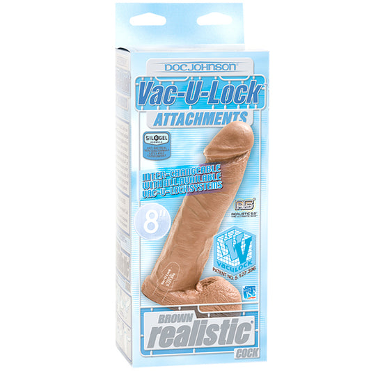Vac-U-Lock 8" Realistic Cock - Tan