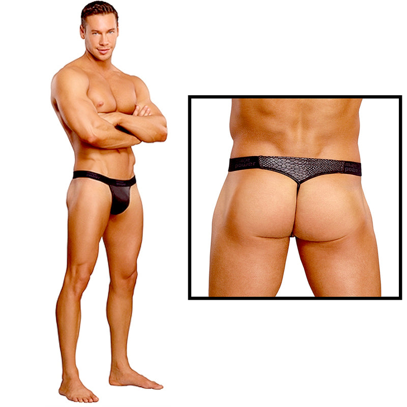 Male Power Cobra Micro V Thong L/XL Black