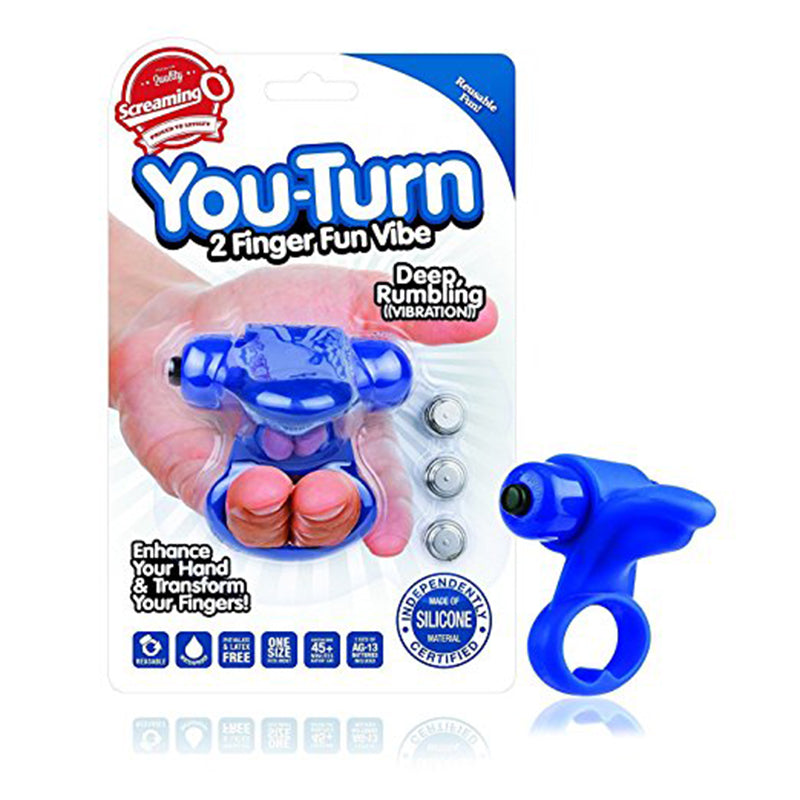 You Turn 2 Finger Fun Vibe Blue Finger Vibrator