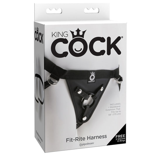 King Cock Fit Rite Harness Black Nylon Strap On