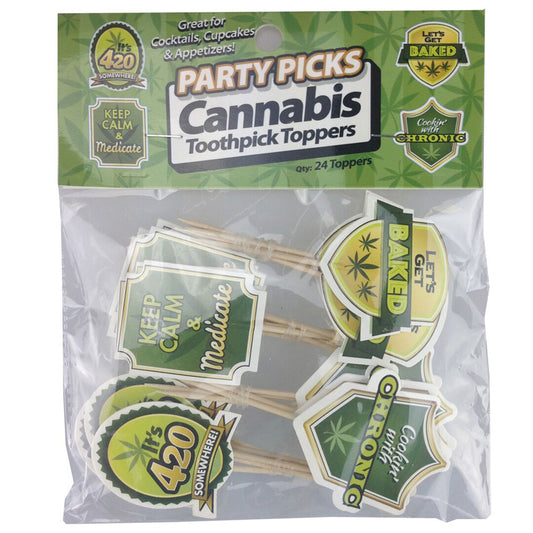 Cannabis Party Picks 24 Toothpick Toppers