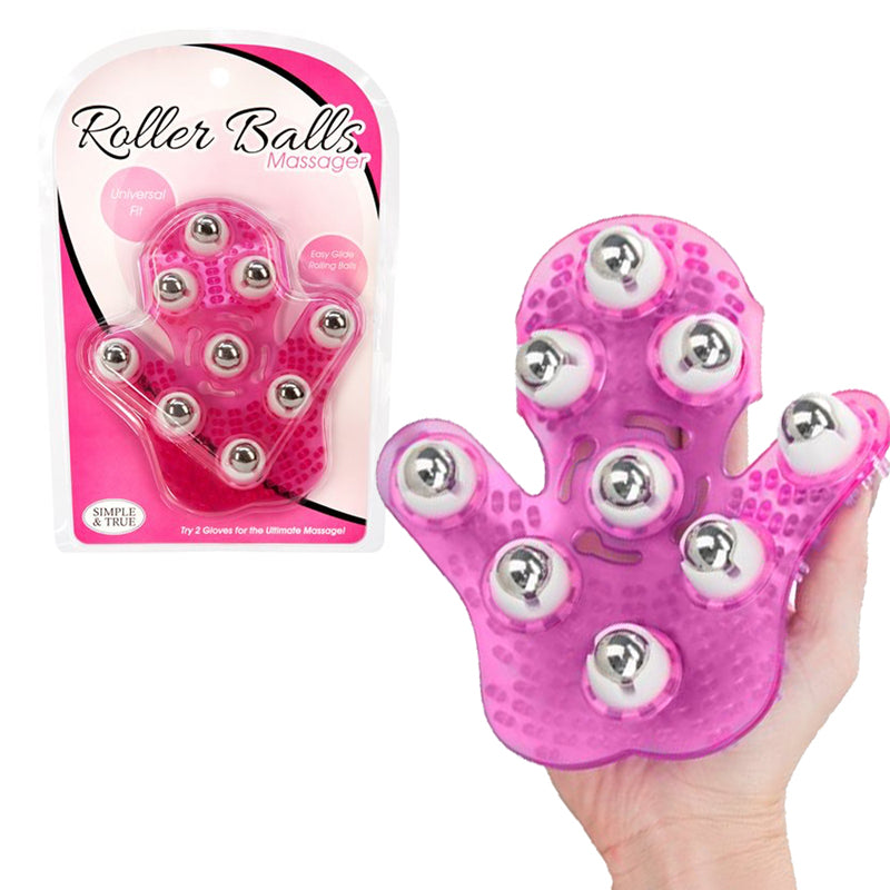 Roller Balls Massager Pink Massage Glove