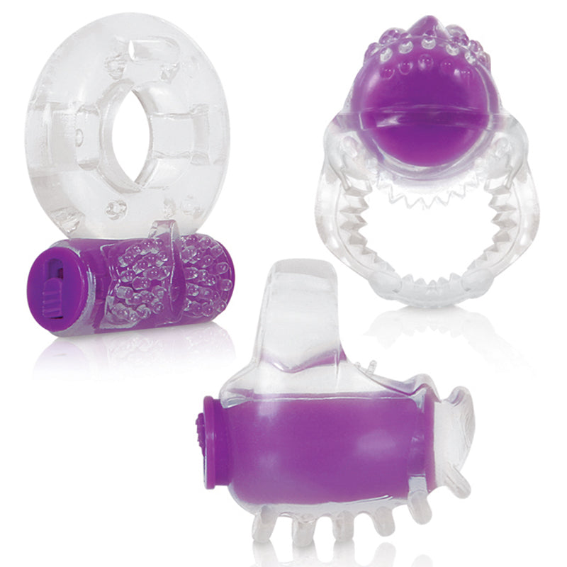 Evolved Ring True Unique Pleasure Rings Kit - 3 Pack Clear/Purple