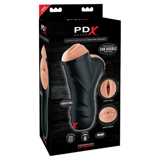 Pdx Elite Double Penetration Vibrating Stroker