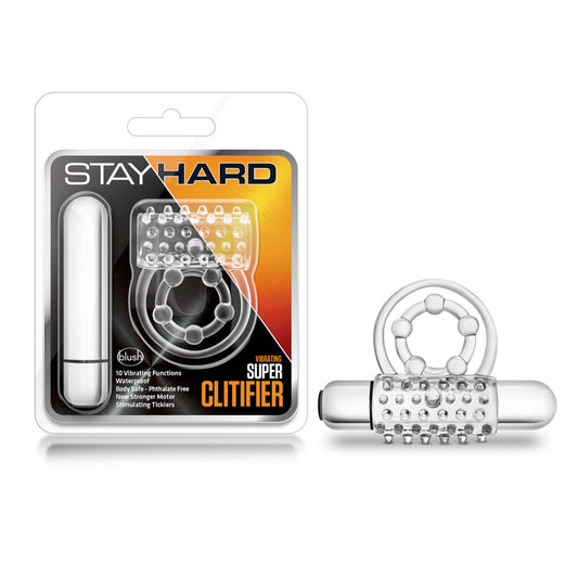 Blush Stay Hard Super Clitifier Cock Ring - Clear